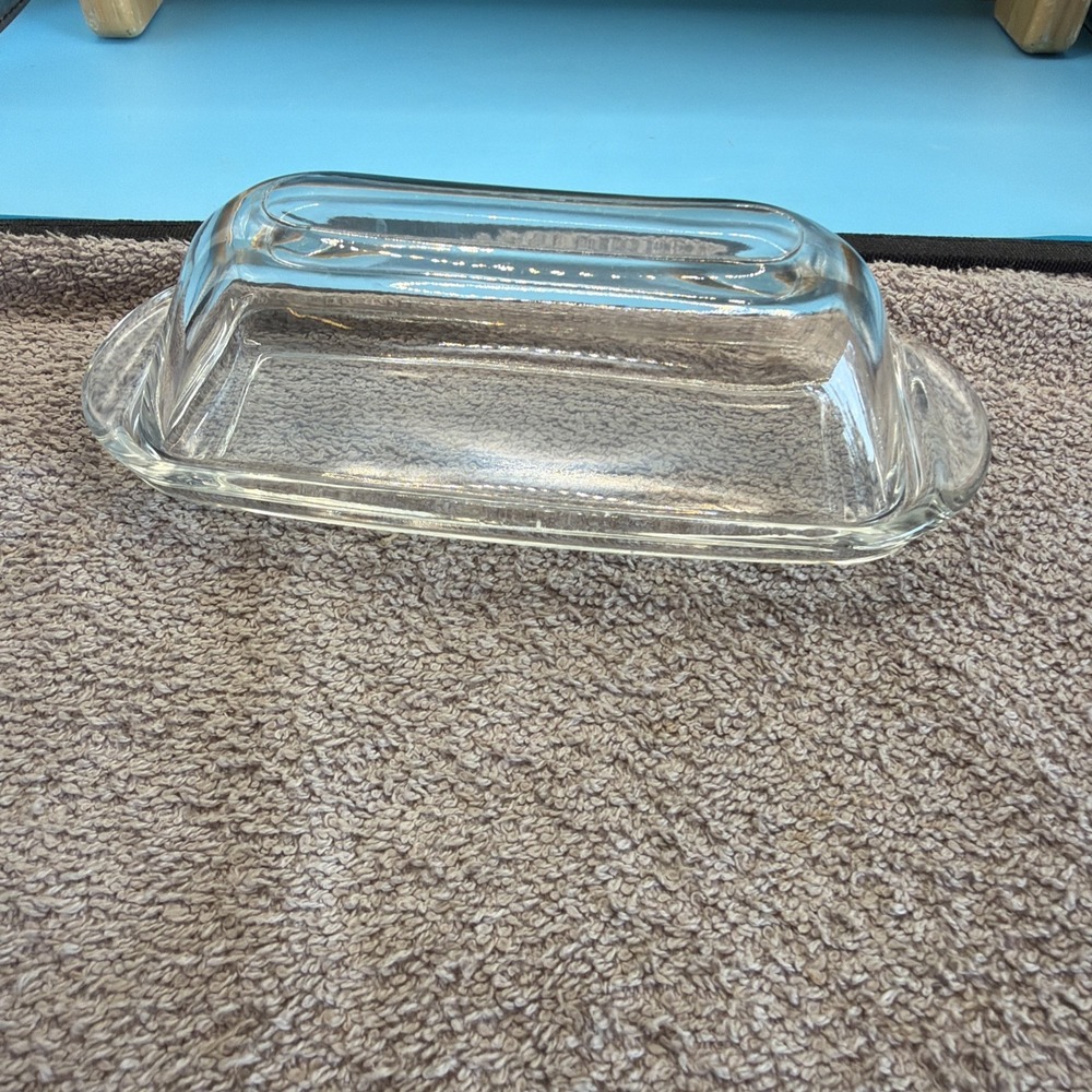 glass butter dish with lid
